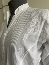 bestickte Baumwoll Bluse