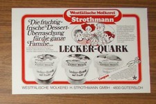 Seltene Werbung Westfälische Molkerei Strothmann LECKER-QUARK Dessert 1981