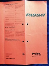 VW Passat  Preisliste 28.03.1977 gelocht