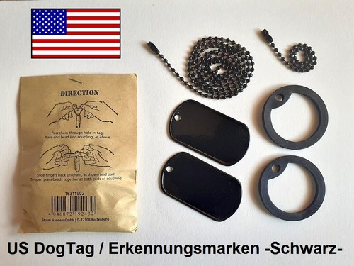 Erkennungsmarke schwarz - 2x, us