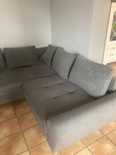 Sofas Ecksofas Ecksofa Rice L-Form inkl. Hocker Set,  Hocker & Kissen
