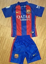 Fussball Set kurz Gr. 104 Blau Nike Trikot FC Barcelona Nr. 10 Messi 2016/17