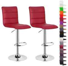2x Barhocker Barstuhl Design Stuhl drehbar Kunstleder Chrom mit Lehne Fhb15drd-2