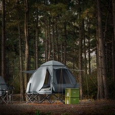 B-Waren Feldbett mit Zelt 2 Personen 7in1 Wurfzelt OGS32-L-HG-bwaren