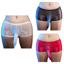 DE Herren Boxershorts Sexy Durchsichtig Slips Mit Penishülle Beutel Unterwäsche