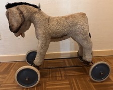 Steiff Esel Rutschepferd Ziehpferd 60/70er Retro ca. 70x58x30 cm 