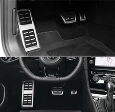 Für Audi VW Skoda Seat 2013-2023 LHD Edelstahl Pedalset Gas Bremse Fußstütze