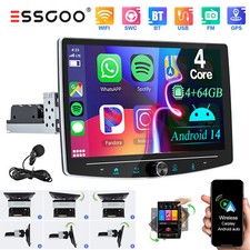 DAB+ 4+64GB Autoradio Android 14 Carplay GPS Navi 1 DIN 360° Drehbar Bildschirm