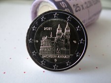 2 Euro Gedenkmünze 2021  -"Sachsen-Anhalt",   Magdeburger Dom, Ausgabe D Mchn