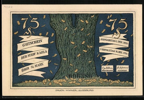 Notgeld kahla 1921 75 - notgeld, 1921,