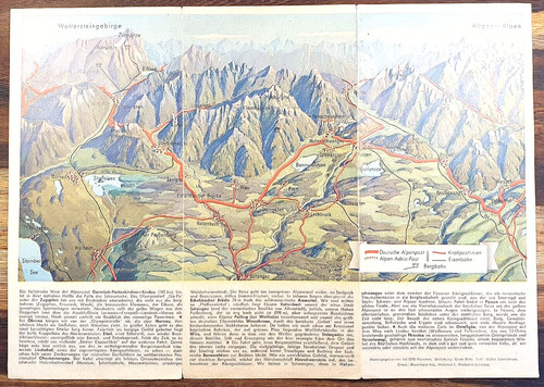 Relief panorama karte - relief-panorama-karte,, 1960er