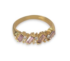 ✨ Vergoldeter Ring Gr. 60 • Rosa & weiße Steine • 3 g • eleganter Look