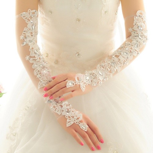 Handschuhe strass lang spitze - handschuhe,