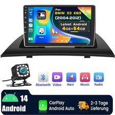 Für BMW X3 E83 2004-2012 9" Autoradio Android 14 GPS Navi DSP Carplay 4+64GB KAM
