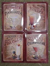 4 Blechschilder Cocktailrezepte Cocktailschilder jeweils 21x16 cm