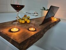 Badewannenbrett  / Badewannenablage aus Holz mit Smartphone und Tablet Halterung