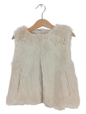 Young Dimension Fellweste Kinder Gr. 128 Beige Kunstpelz Casual Ärmellos