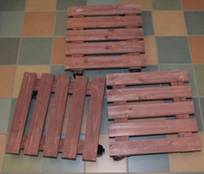 3x Pflanzenroller Holz 29x29cm