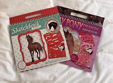 Sketchbook, Malbuch mit Schablonen, Pferde - 2 Stück