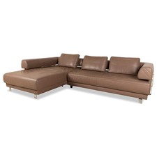 Ewald Schillig Brand Face Leder Ecksofa Braun Cappuccino Kaffee Récamière links