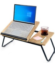 Laptoptisch, Betttablett klappbar mit Höhenverstellung und Tassenschlitz