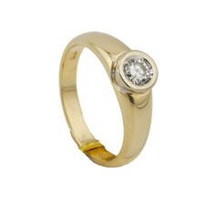Bicolor Solitär Brillant Gold