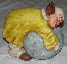 Achatit Clown mit Weltkugel  Harlekin Zirkus Figur Naturstein Handarbeit  