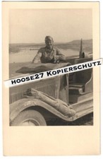Foto Wehrmacht Kübel Einheits-PKW Leutnant Kradbrille AK 2.WK orig. 6519