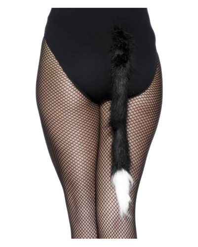 Schwarz weißer katzenschwanz - schwarz-weißer,