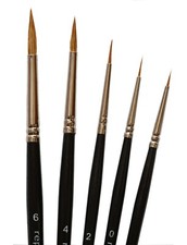 Rotmarder Pinselset Rotmarderhaar Künstlerpinsel - Pinselgrößen 3/0, 0, 2, 4, 6