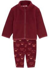 Neu Fleece-Anzug Set Gr 56/62 Rhododendronrot Bedruckt Babyanzug Baby Hose Jacke