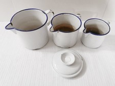 Antik 30er 3x Emaille Topf