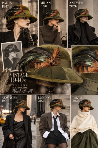 Vintage damenhut 40er jahre - vintage,