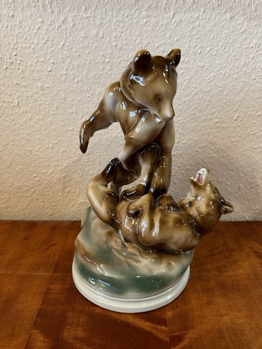 Porzellanfigur bären zsolnay - bären,