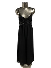 New Look Kleid Größe M 12 Schwarz Lang Damen NEU Pailletten Ballkleid EU40 UVP 45£