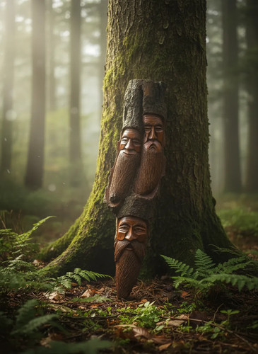 Handgeschnitzter waldgeist - handgeschnitzter,