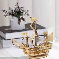 Weihnachtsgeschenk Segelschiff 3D Puzzle Holz basteln mit Geschenktasche DYI