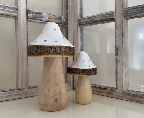 Deko figuren set - pilze, holz