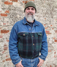 Jeansjacke L JEPS mit Karostoff wie Holzfällerjacke Vintagejacke Westernjacke