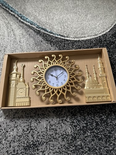 Goldfarbene metall wanduhr - goldfarbene, metall-wanduhr