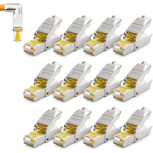 12x cat8 netzwerkstecker - cat8, 90°