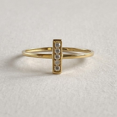 Gelbgold barring mit cz - 9k,