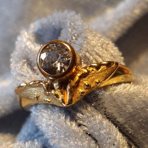 14k gelbgold ring mit - mit, rundem
