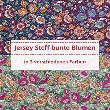 Jersey Stoff bunte Blumen