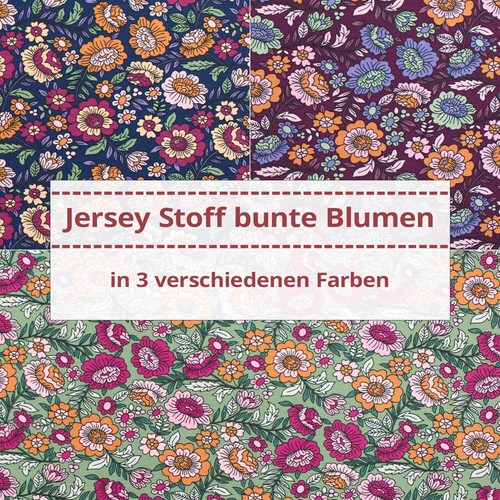 Jersey stoff bunte - bunte, blumen