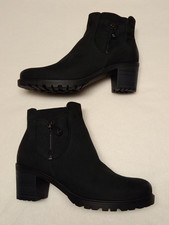 Damen Nubukleder Ara Stiefeletten Schwarz Gr. 40, Luftpolster