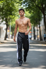 Adidas 90s Selten Vintage Nylon Blenden Snap Fußball Hose Knopf Schwarz Weiß L