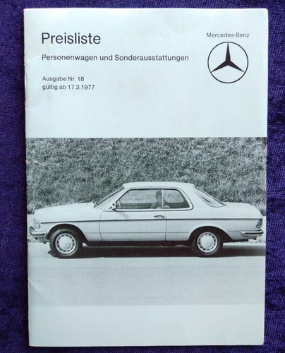 Mercedes benz preisliste - benz, nr