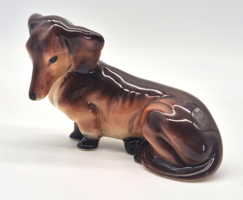 Porzellanfigur dachshund - porzellanfigur,