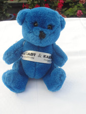 Karstadt Stuttgart Kuschelwuschel Teddy-Bär blau gegliedert Banderolle Neuwertig